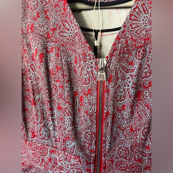 Diane Von Furstenberg Sleeveless Red & Blue Floral Mini Dress Women’s Size 2 - Picture 4 of 16